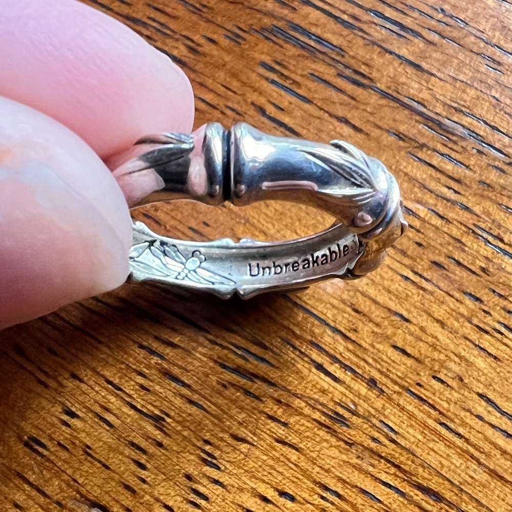 John Hardy Sterling Silver Sculpted Bamboo Leaf Ring - Picture 5 of 9